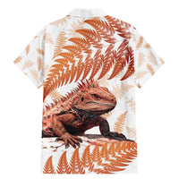 Red New Zealand Tuatara Family Matching Mermaid Dress and Hawaiian Shirt Aotearoa Sphenodon Punctatus Silver Fern LT14 - Polynesian Pride