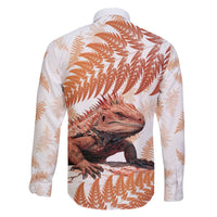 Red New Zealand Tuatara Family Matching Puletasi and Hawaiian Shirt Aotearoa Sphenodon Punctatus Silver Fern LT14 - Polynesian Pride
