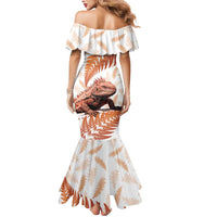 Red New Zealand Tuatara Mermaid Dress Aotearoa Sphenodon Punctatus Silver Fern