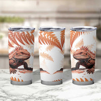 Red New Zealand Tuatara Tumbler Cup Aotearoa Sphenodon Punctatus Silver Fern LT14 - Polynesian Pride