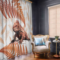 Red New Zealand Tuatara Window Curtain Aotearoa Sphenodon Punctatus Silver Fern