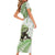 Green New Zealand Tuatara Short Sleeve Bodycon Dress Aotearoa Sphenodon Punctatus Silver Fern