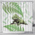 Green New Zealand Tuatara Shower Curtain Aotearoa Sphenodon Punctatus Silver Fern