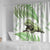 Green New Zealand Tuatara Shower Curtain Aotearoa Sphenodon Punctatus Silver Fern