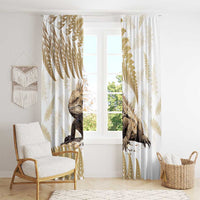 Gold New Zealand Tuatara Window Curtain Aotearoa Sphenodon Punctatus Silver Fern