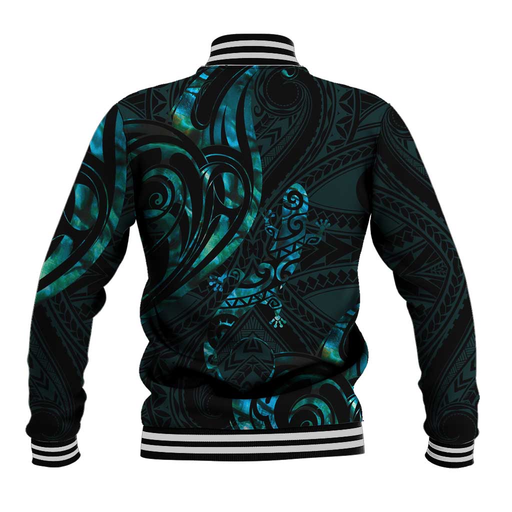 New Zealand Skink Baseball Jacket Aotearoa Maori Mix Paua Shell LT14 - Polynesian Pride