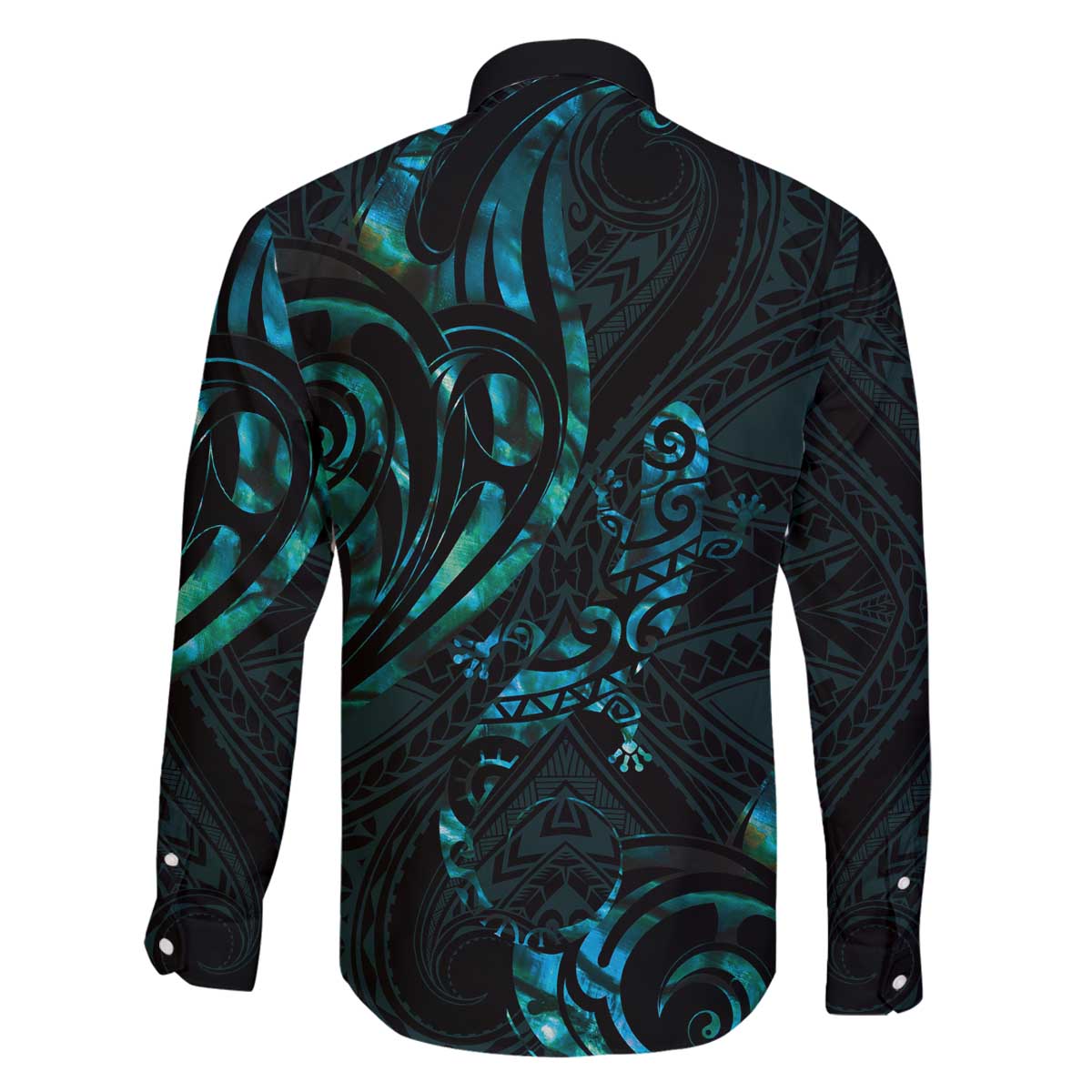 New Zealand Skink Family Matching Off Shoulder Short Dress and Hawaiian Shirt Aotearoa Maori Mix Paua Shell LT14 - Polynesian Pride