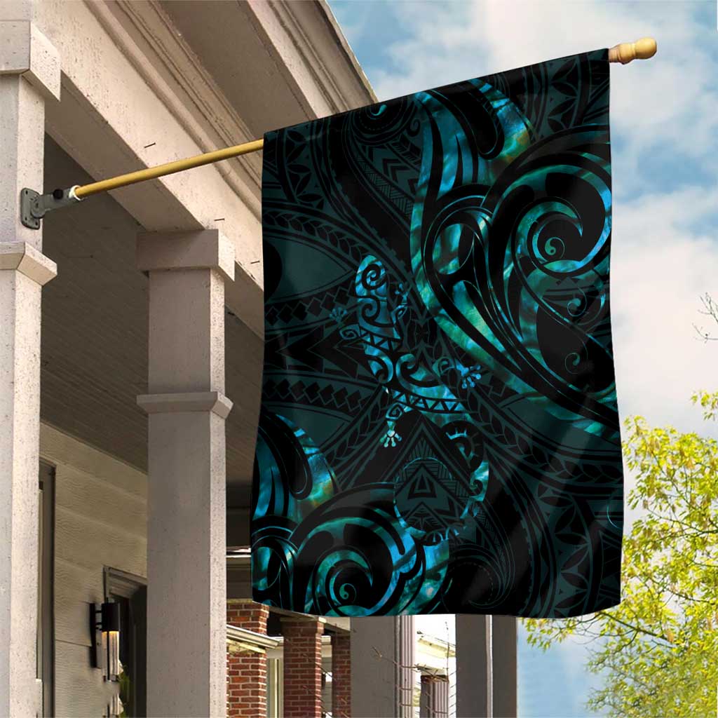 New Zealand Skink Garden Flag Aotearoa Maori Mix Paua Shell