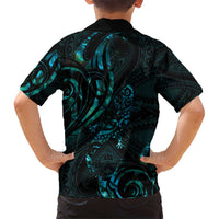 New Zealand Skink Kid Hawaiian Shirt Aotearoa Maori Mix Paua Shell LT14 - Polynesian Pride