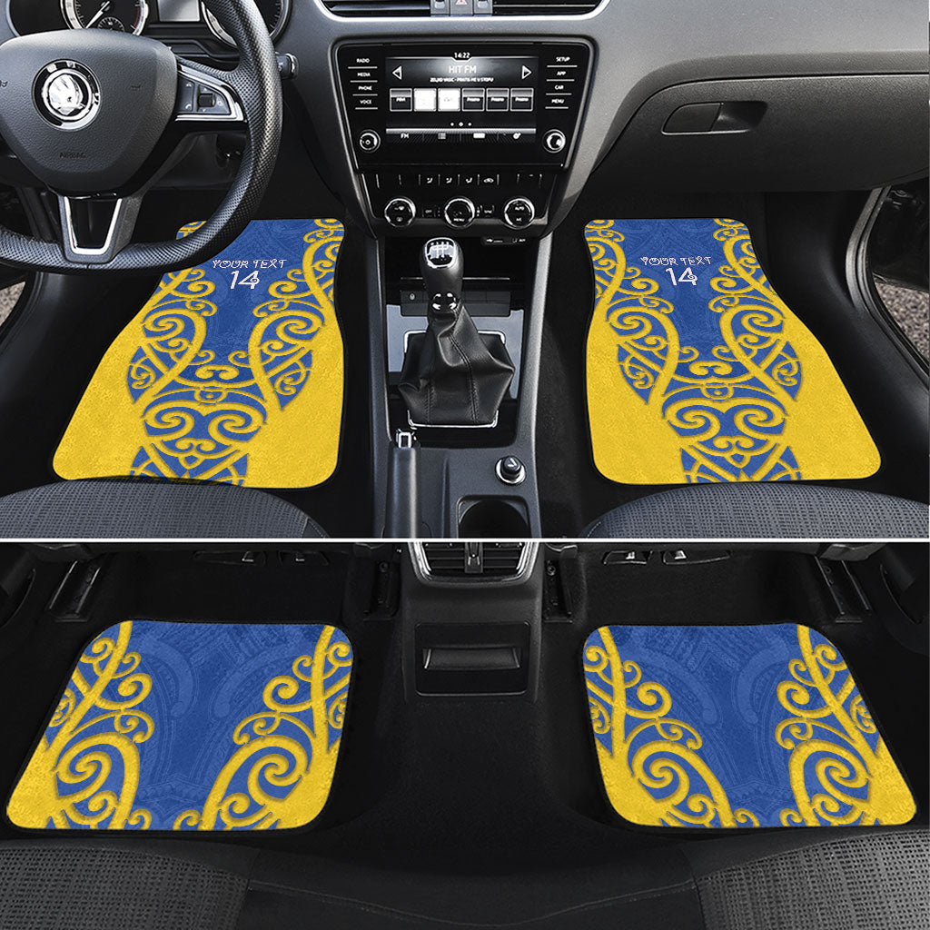Otago Custom Rugby New Zealand Car Mats Aotearoa Maori Pukana Tiki Mascot