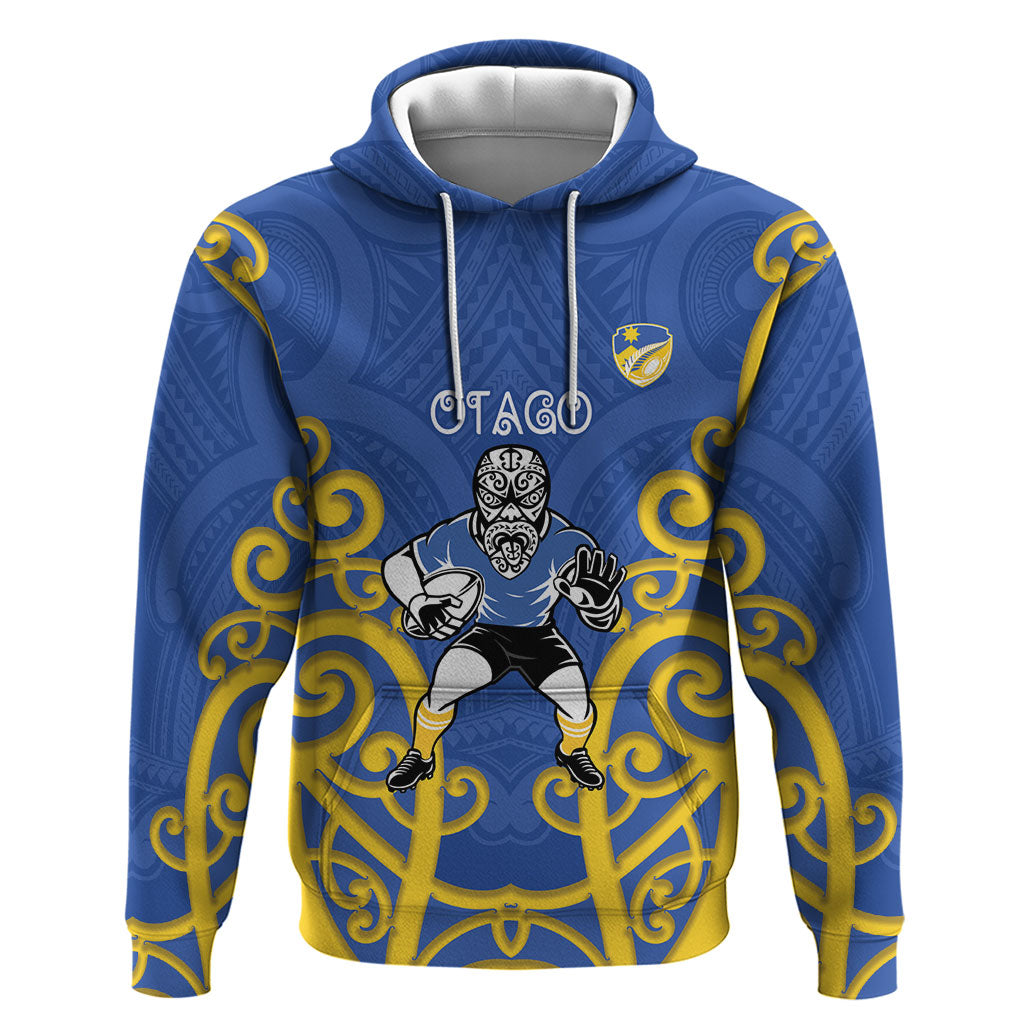 Otago Custom Rugby New Zealand Hoodie Aotearoa Maori Pukana Tiki Mascot
