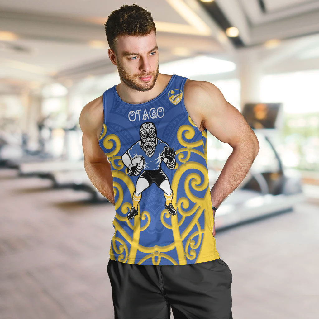 Otago Custom Rugby New Zealand Men Tank Top Aotearoa Maori Pukana Tiki Mascot