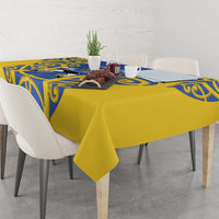 Otago Custom Rugby New Zealand Tablecloth Aotearoa Maori Pukana Tiki Mascot