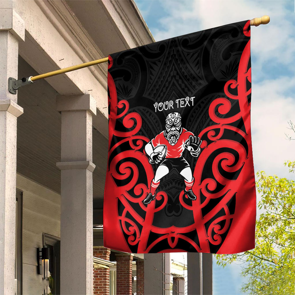 Counties Manukau Custom Rugby New Zealand Garden Flag Aotearoa Maori Pukana Tiki Mascot