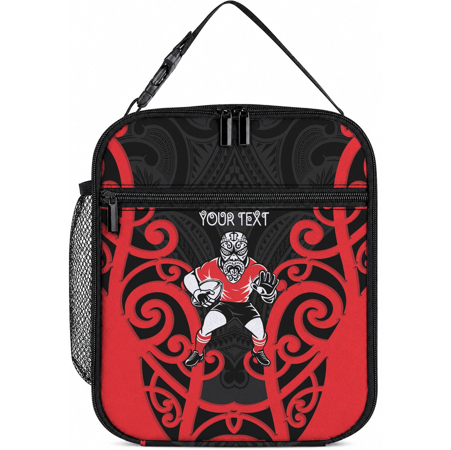 Counties Manukau Custom Rugby New Zealand Lunch Bag Aotearoa Maori Pukana Tiki Mascot