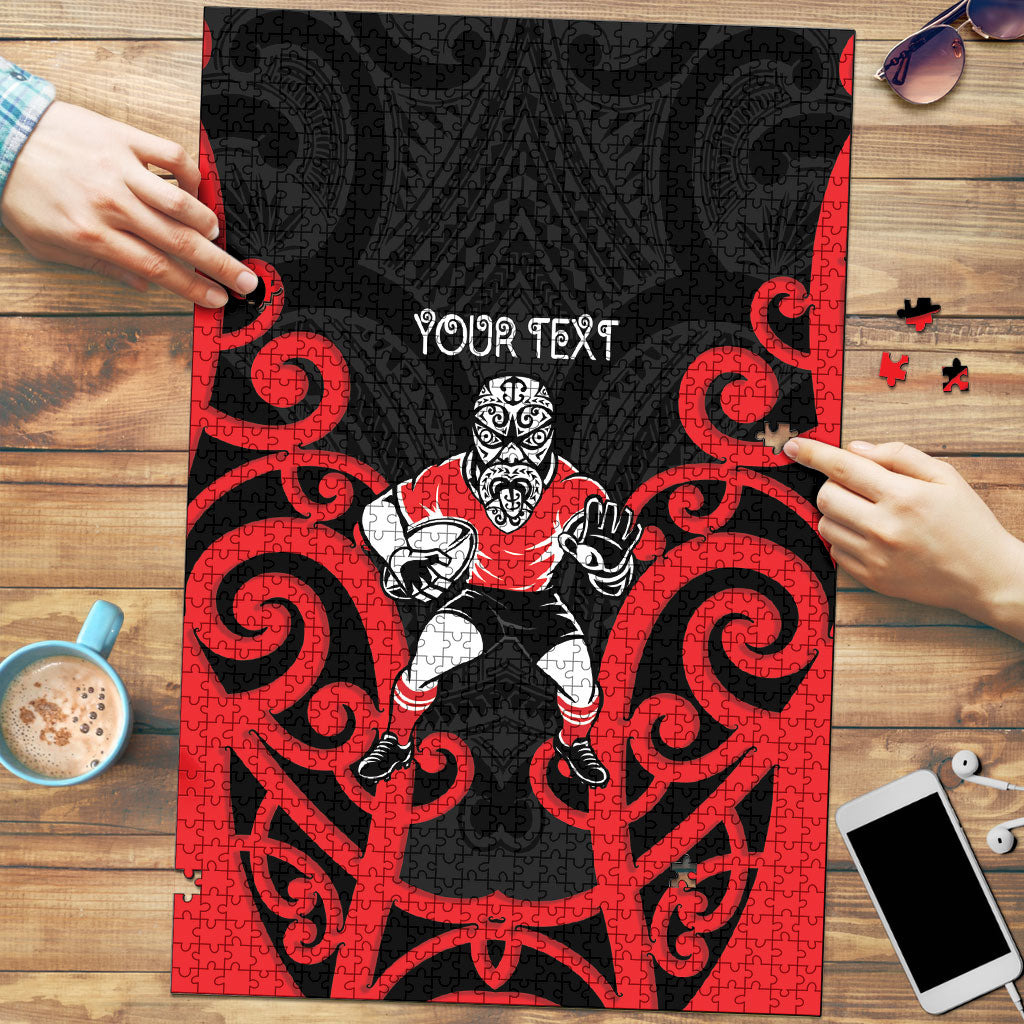 Counties Manukau Custom Rugby New Zealand Puzzle Aotearoa Maori Pukana Tiki Mascot
