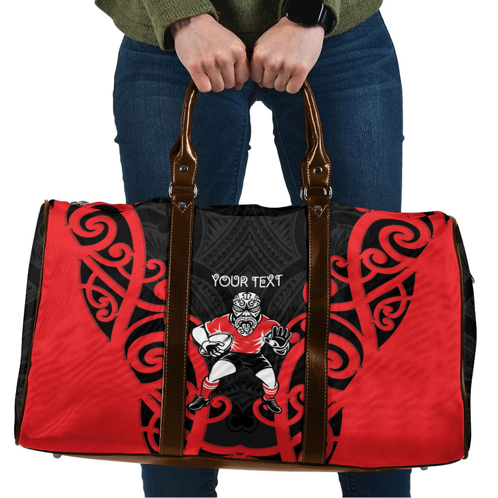 Counties Manukau Custom Rugby New Zealand Travel Bag Aotearoa Maori Pukana Tiki Mascot