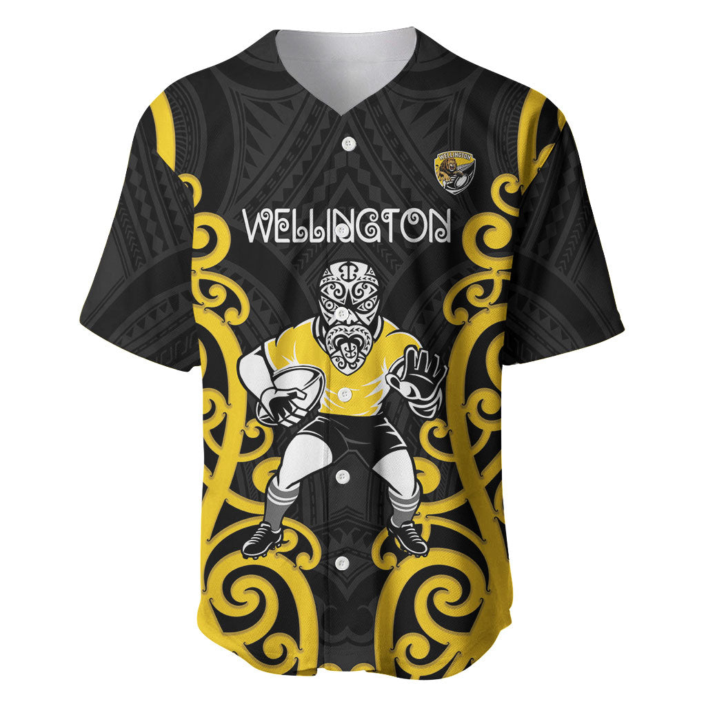 Wellington Custom Rugby New Zealand Baseball Jersey Aotearoa Maori Pukana Tiki Mascot