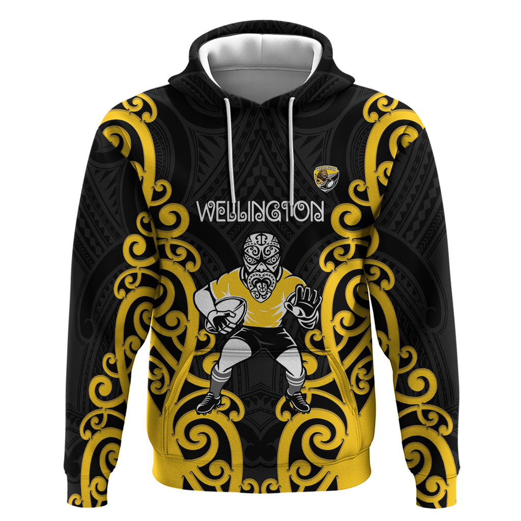 Wellington Custom Rugby New Zealand Hoodie Aotearoa Maori Pukana Tiki Mascot