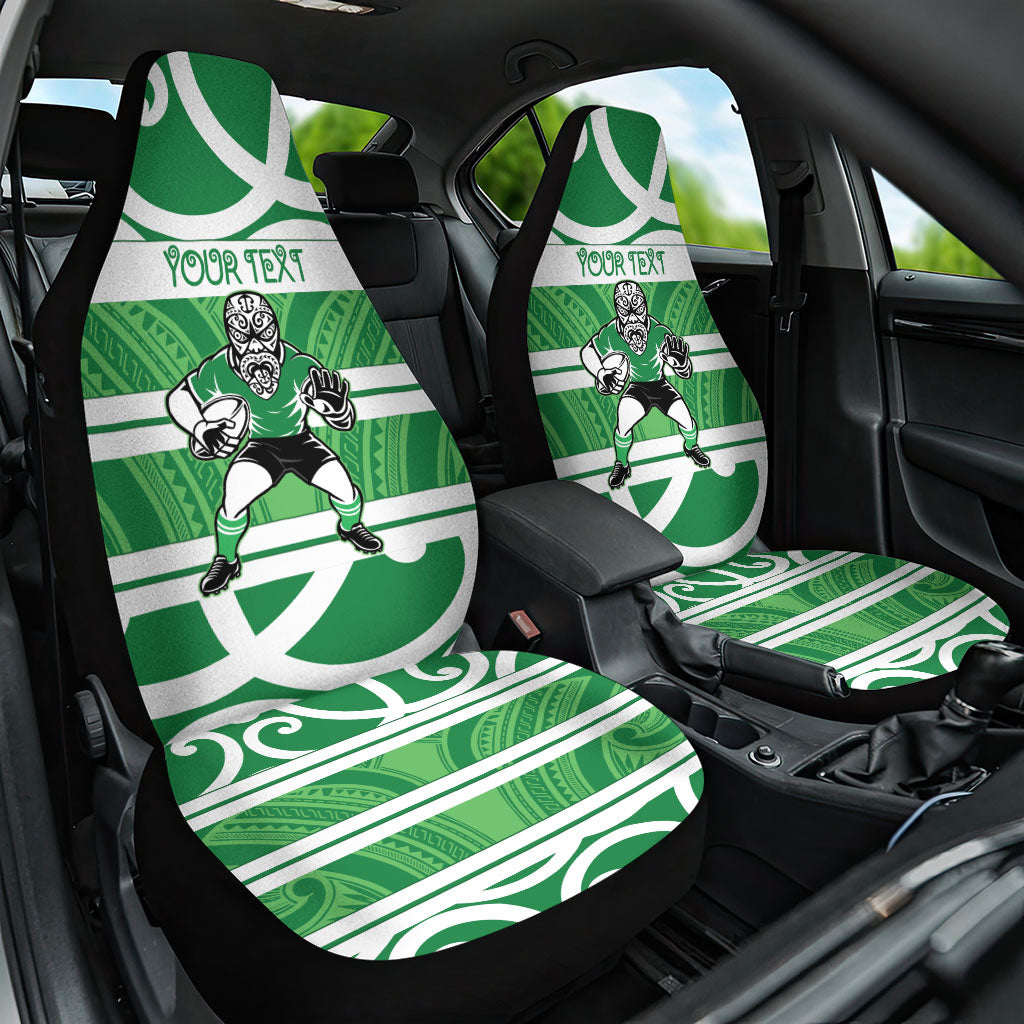 Manawatu Custom Rugby New Zealand Car Seat Cover Aotearoa Maori Pukana Tiki Mascot