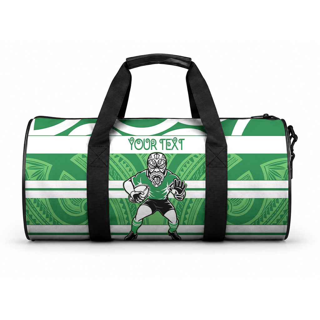 Manawatu Custom Rugby New Zealand Duffle Bag Aotearoa Maori Pukana Tiki Mascot
