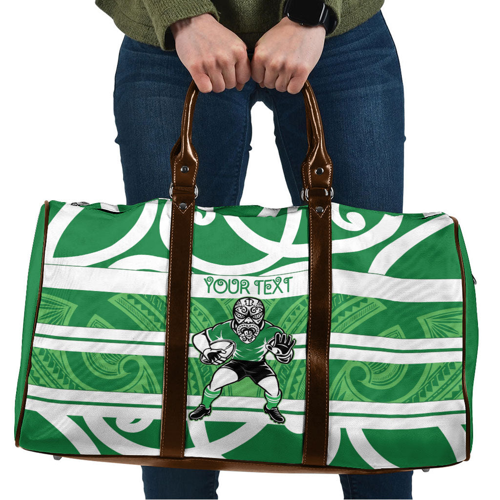 Manawatu Custom Rugby New Zealand Travel Bag Aotearoa Maori Pukana Tiki Mascot
