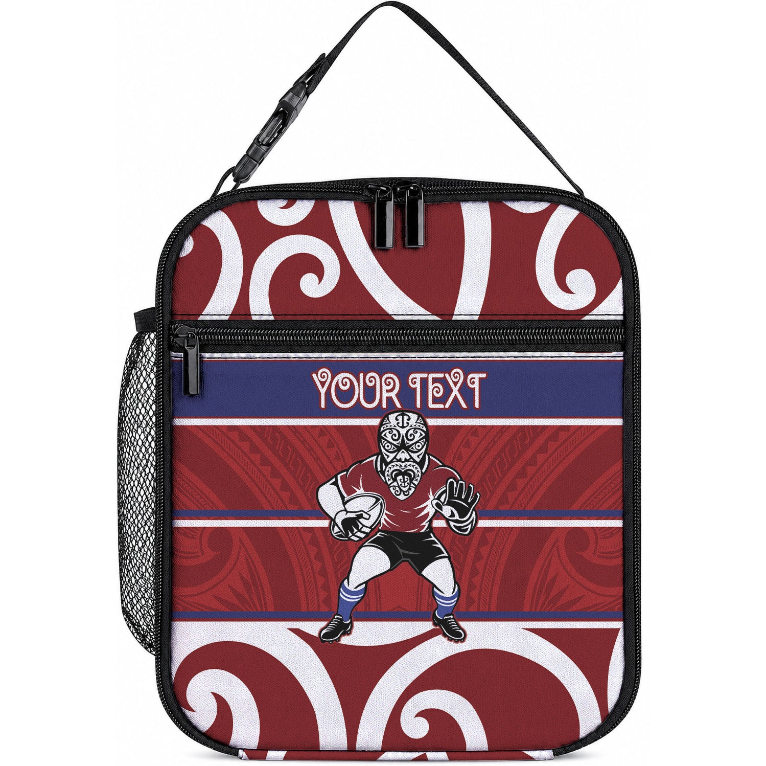 Southland Custom Rugby New Zealand Lunch Bag Aotearoa Maori Pukana Tiki Mascot