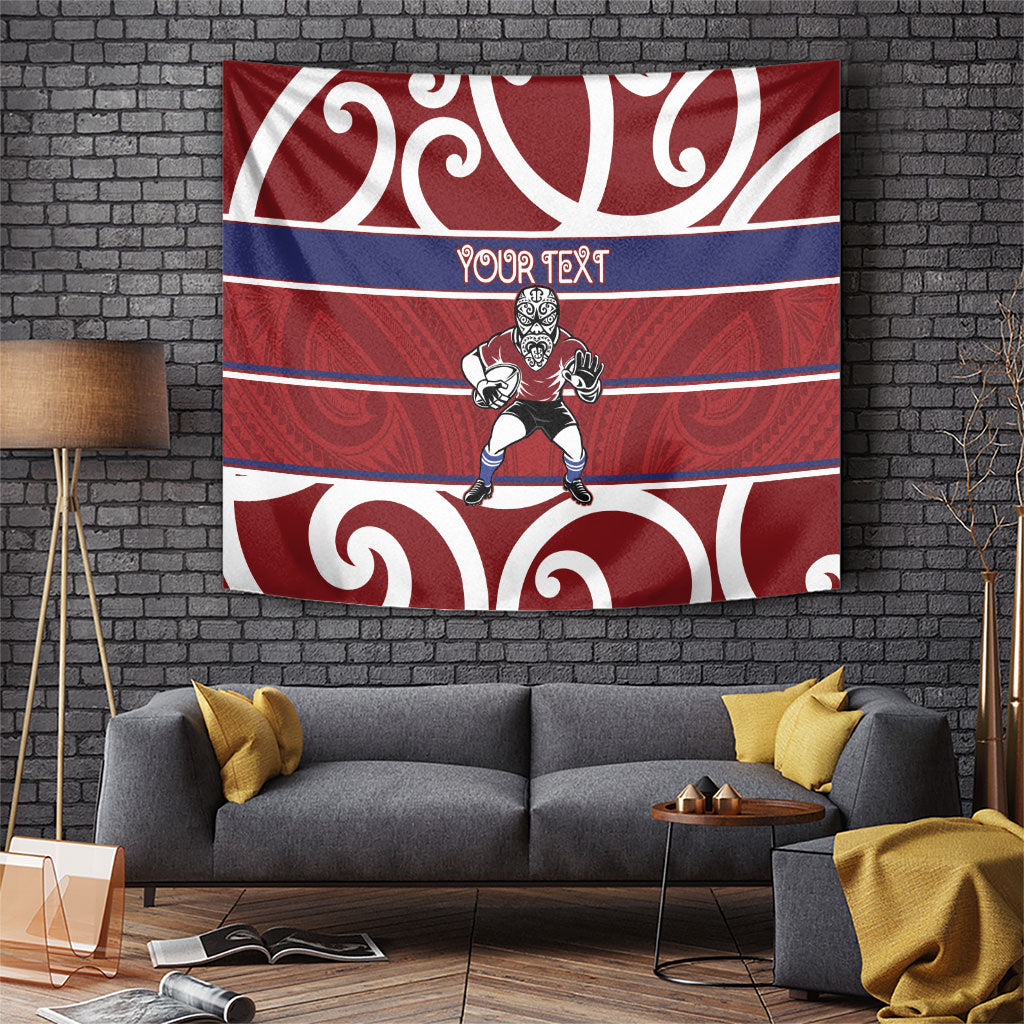 Southland Custom Rugby New Zealand Tapestry Aotearoa Maori Pukana Tiki Mascot