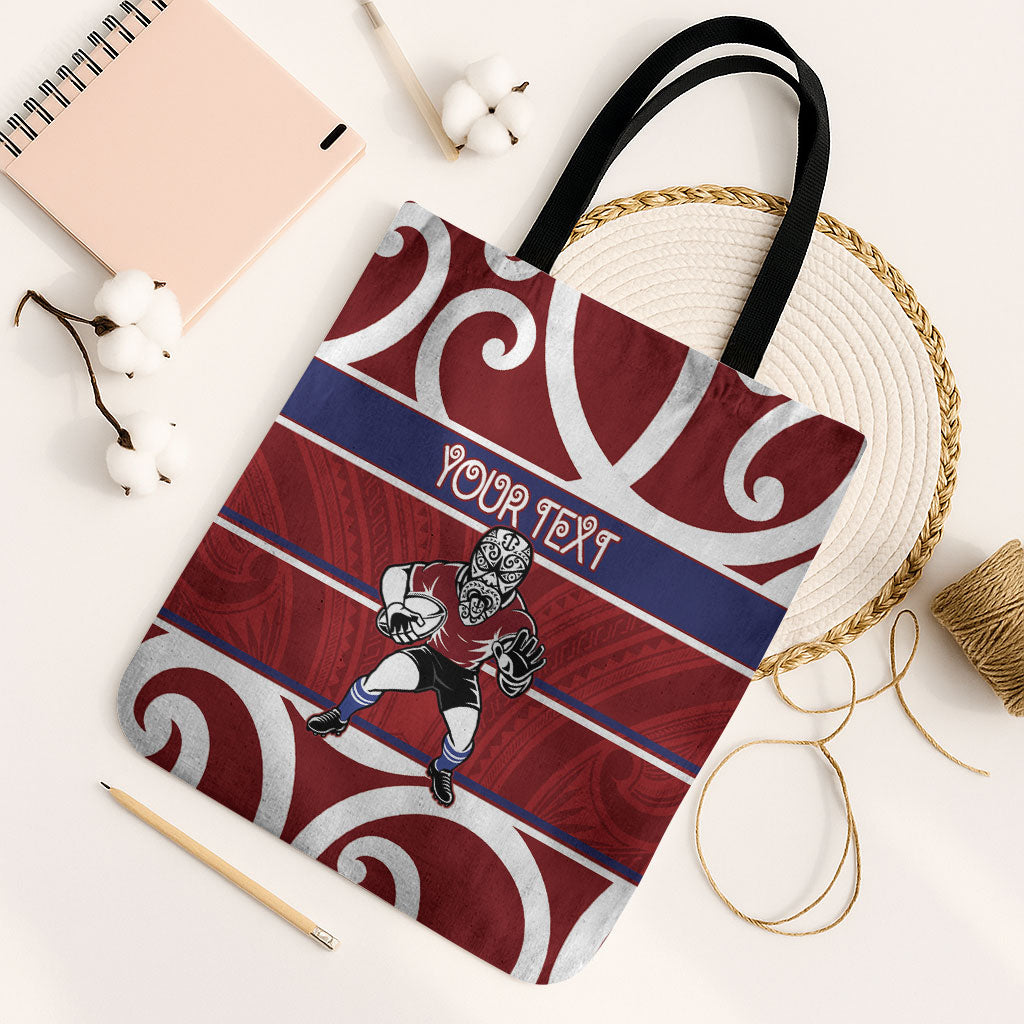 Southland Custom Rugby New Zealand Tote Bag Aotearoa Maori Pukana Tiki Mascot