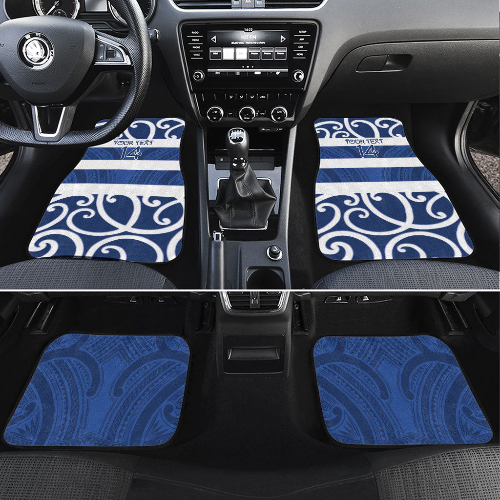 Auckland Custom Rugby New Zealand Car Mats Aotearoa Maori Pukana Tiki Mascot