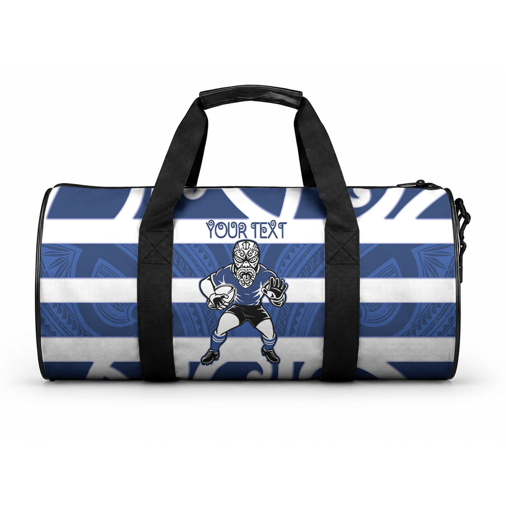 Auckland Custom Rugby New Zealand Duffle Bag Aotearoa Maori Pukana Tiki Mascot