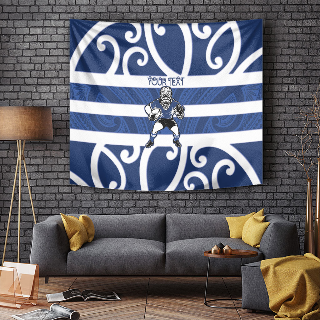 Auckland Custom Rugby New Zealand Tapestry Aotearoa Maori Pukana Tiki Mascot