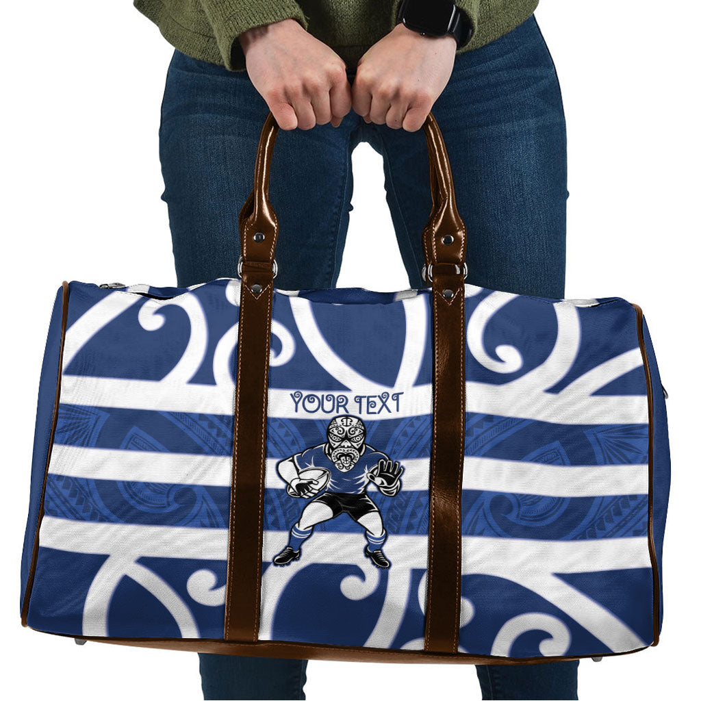 Auckland Custom Rugby New Zealand Travel Bag Aotearoa Maori Pukana Tiki Mascot