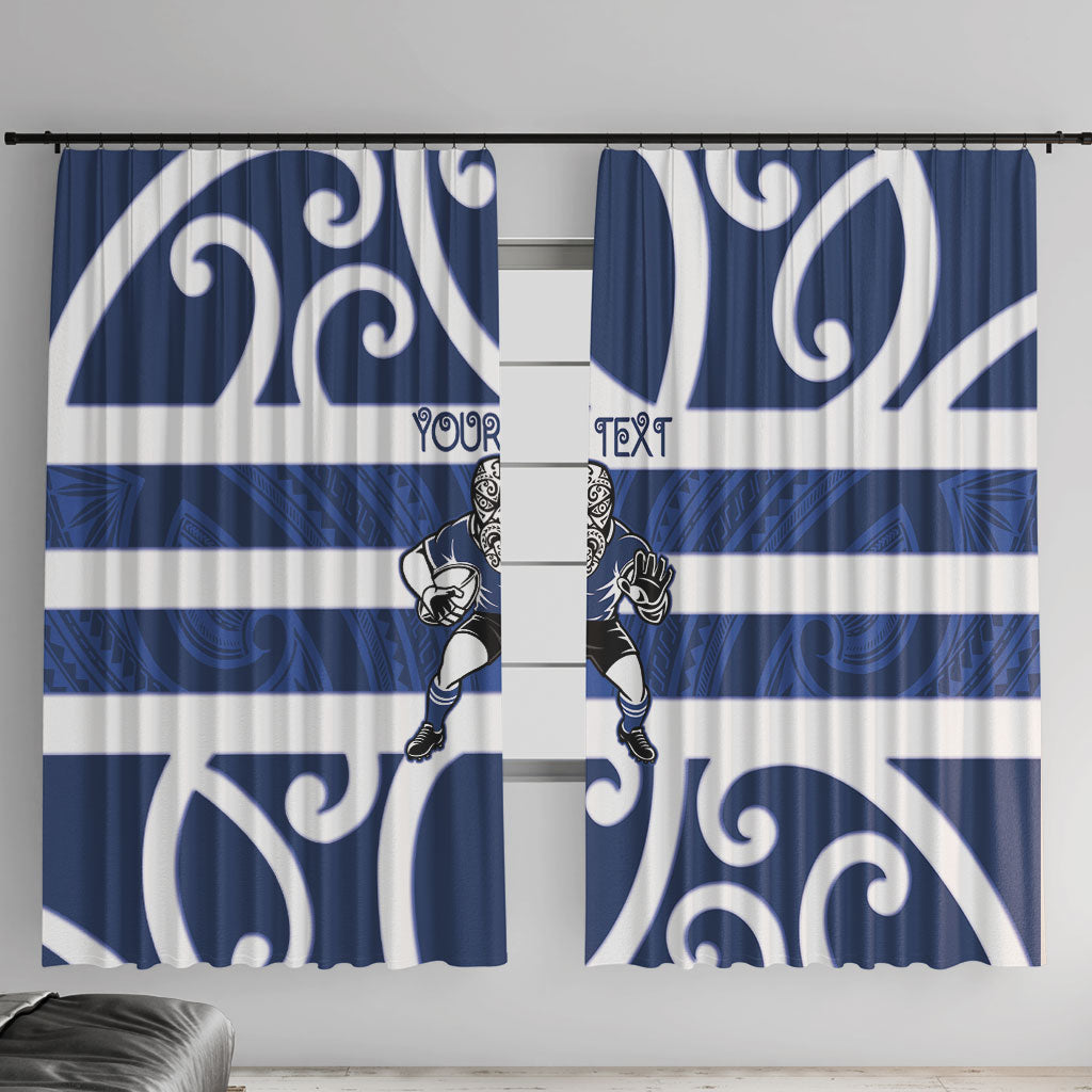 Auckland Custom Rugby New Zealand Window Curtain Aotearoa Maori Pukana Tiki Mascot