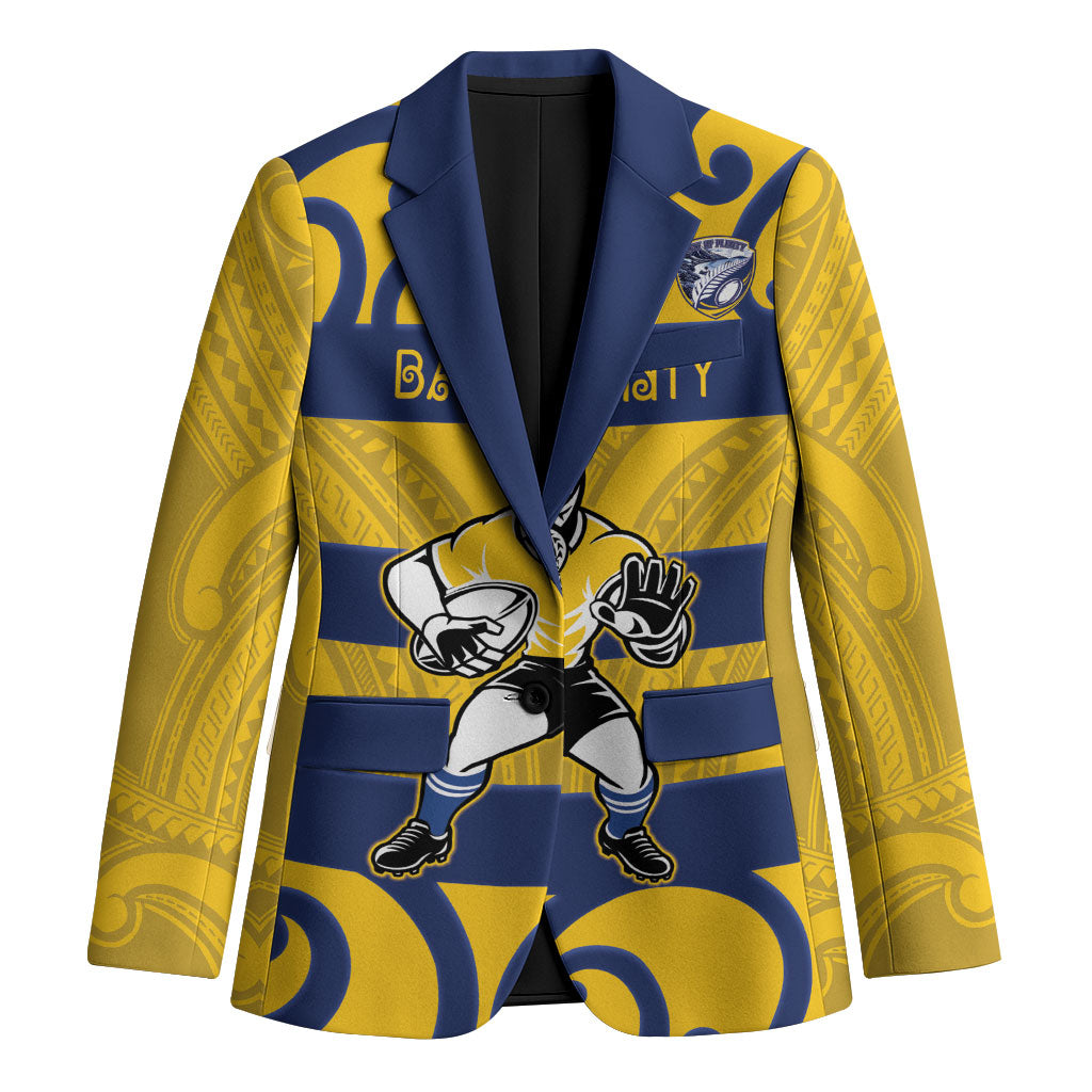 Bay of Plenty Custom Rugby New Zealand Blazer Aotearoa Maori Pukana Tiki Mascot