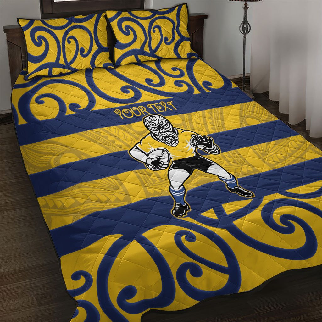 Bay of Plenty Custom Rugby New Zealand Quilt Bed Set Aotearoa Maori Pukana Tiki Mascot