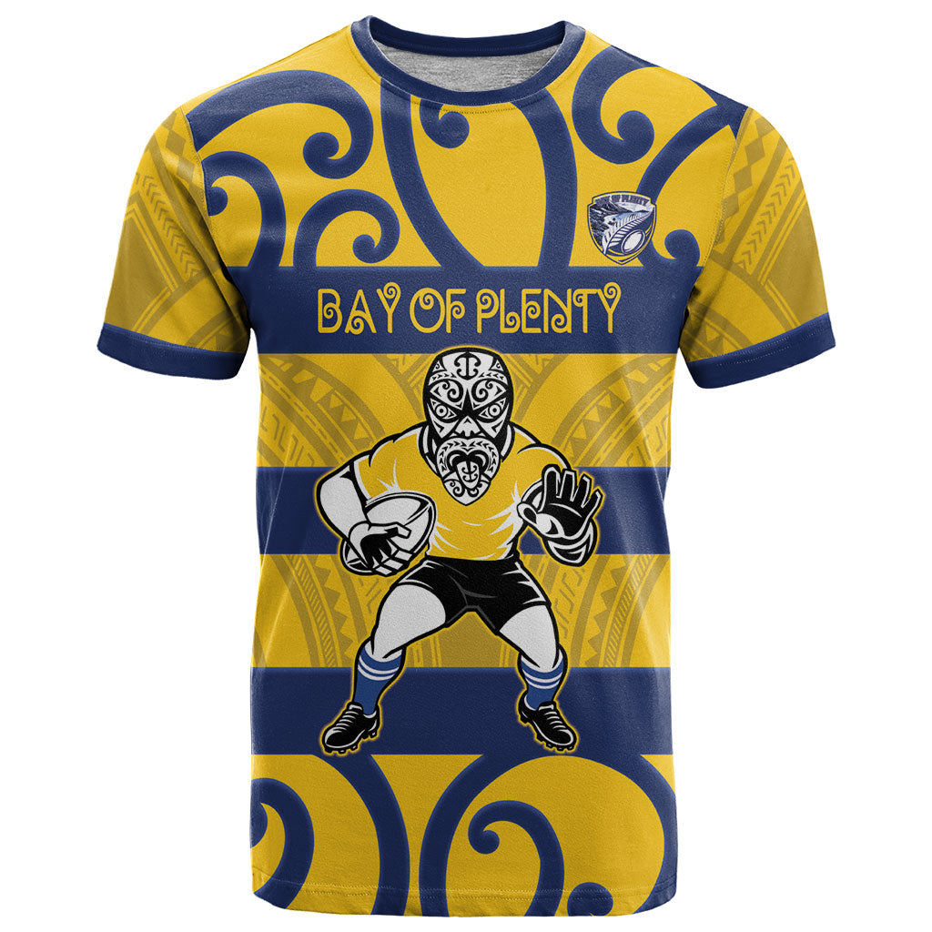 Bay of Plenty Custom Rugby New Zealand T Shirt Aotearoa Maori Pukana Tiki Mascot