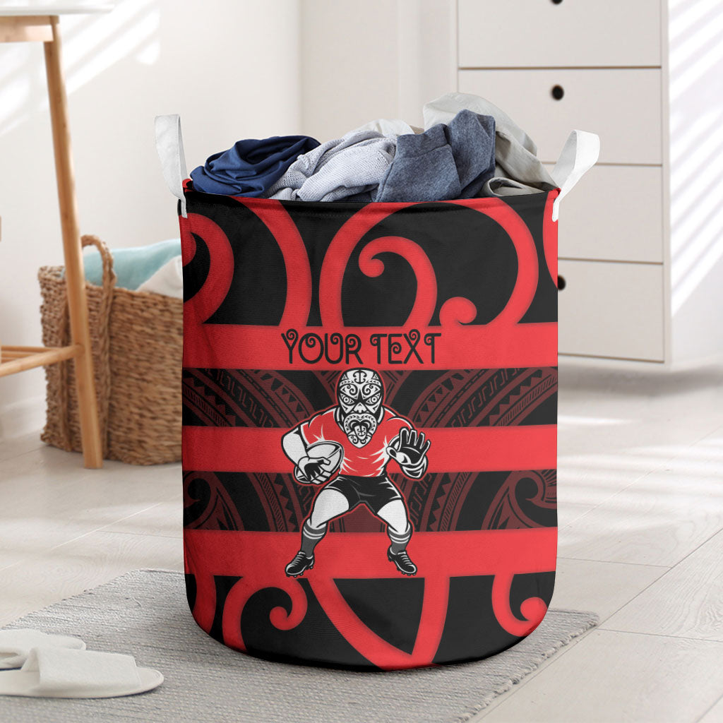 Canterbury Custom Rugby New Zealand Laundry Basket Aotearoa Maori Pukana Tiki Mascot