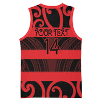 Canterbury Custom Rugby New Zealand Basketball Jersey Aotearoa Maori Pukana Tiki Mascot