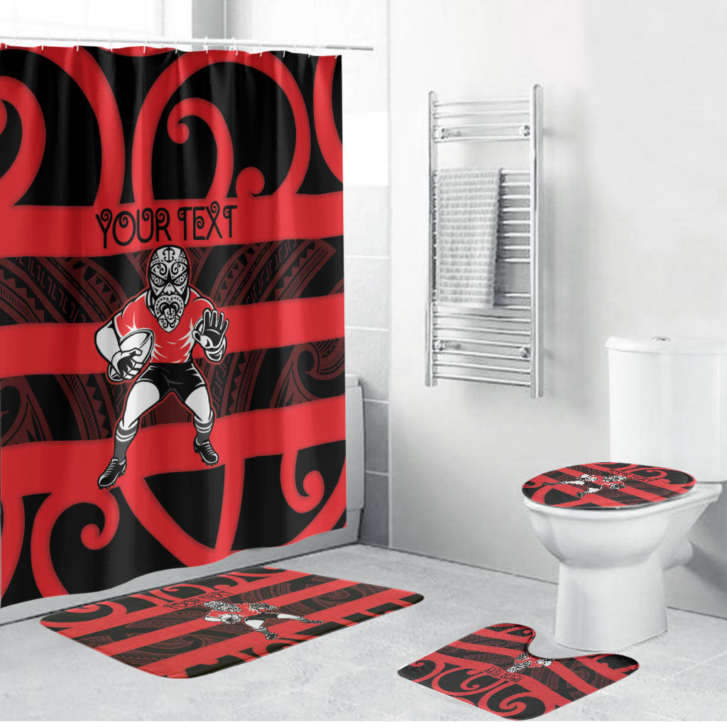 Canterbury Custom Rugby New Zealand Bathroom Set Aotearoa Maori Pukana Tiki Mascot