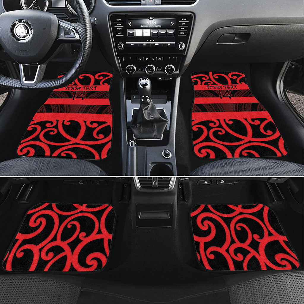 Canterbury Custom Rugby New Zealand Car Mats Aotearoa Maori Pukana Tiki Mascot