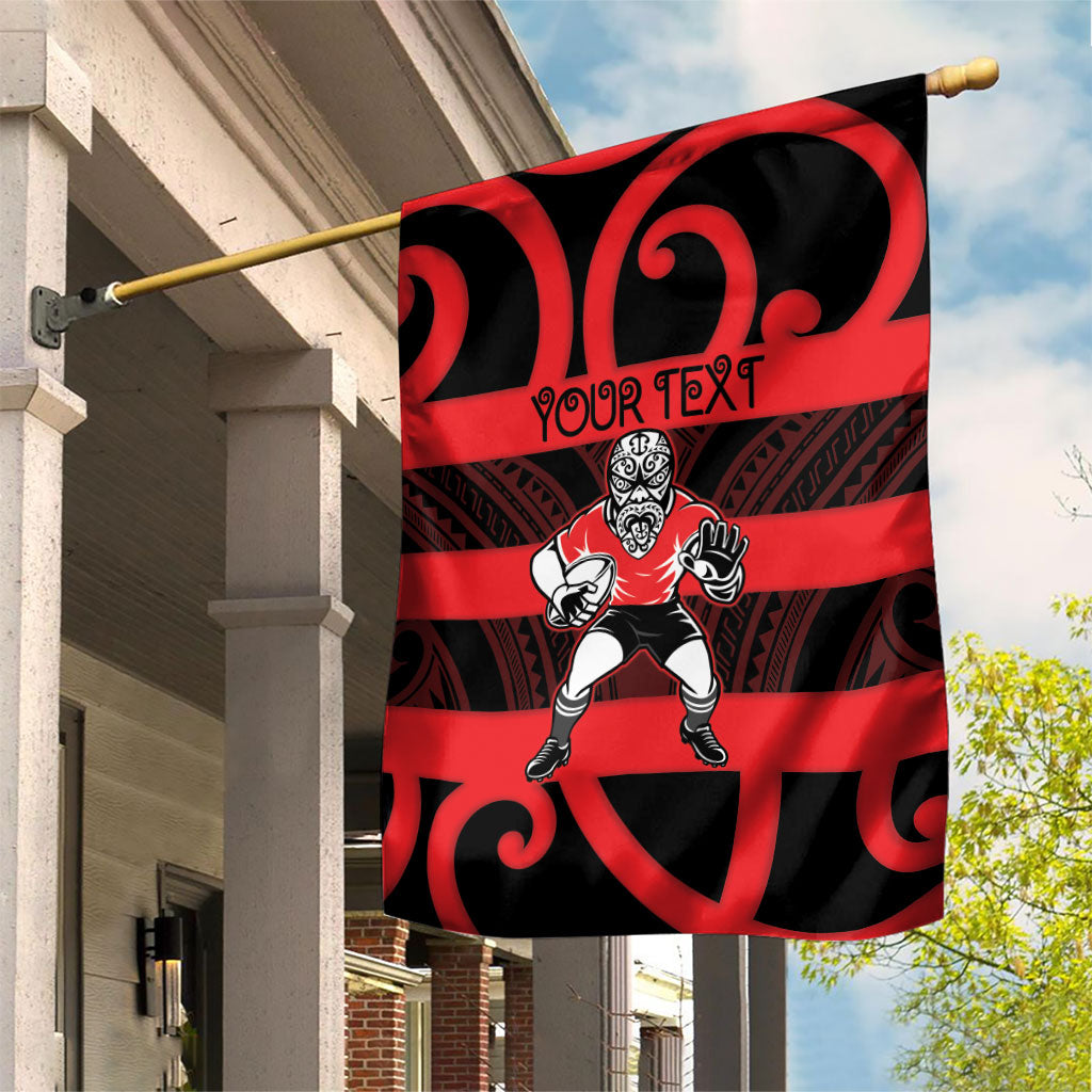 Canterbury Custom Rugby New Zealand Garden Flag Aotearoa Maori Pukana Tiki Mascot