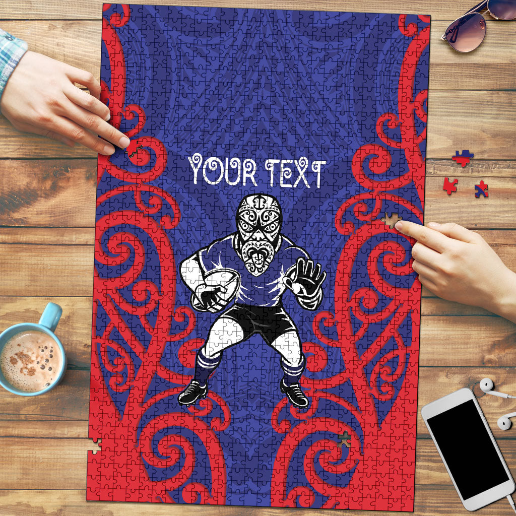 Tasman Custom Rugby New Zealand Puzzle Aotearoa Maori Pukana Tiki Mascot