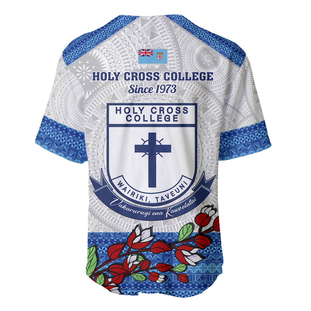 Fiji Holy Cross College Baseball Jersey Happy 50th Anniversary Fijian Tagimoucia Tapa Pattern LT14 - Polynesian Pride