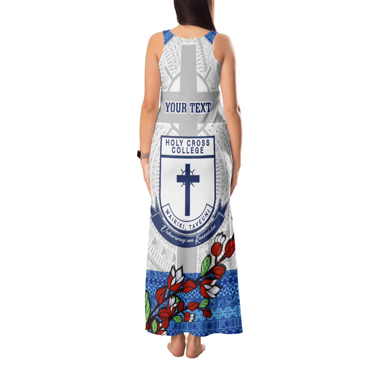 personalised-fiji-holy-cross-college-tank-maxi-dress-happy-50th-anniversary-fijian-tagimoucia-tapa-pattern