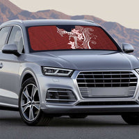 Oxblood Hawaii Auto Sun Shade Hammerhead Shark Tattoo Curve Polynesian - Polynesian Pride