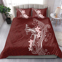 Oxblood Hawaii Bedding Set Hammerhead Shark Tattoo Curve Polynesian - Polynesian Pride