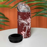 Oxblood Hawaii 4 in 1 Can Cooler Tumbler Hammerhead Shark Tattoo Curve Polynesian - Polynesian Pride