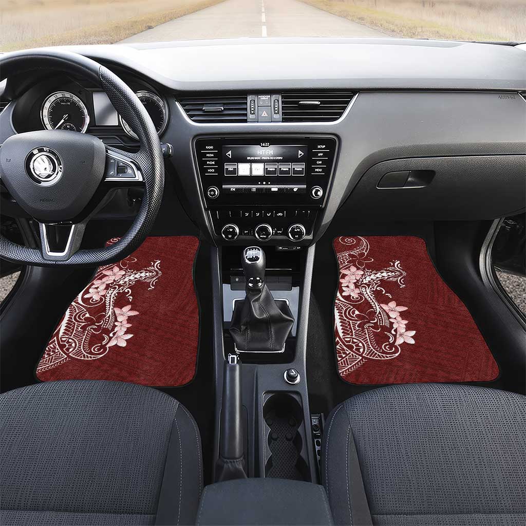 Oxblood Hawaii Car Mats Hammerhead Shark Tattoo Curve Polynesian - Polynesian Pride