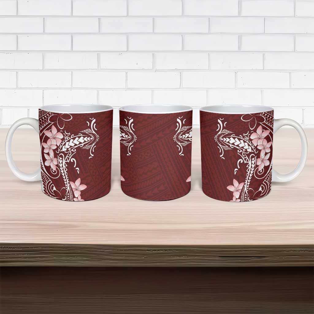 Oxblood Hawaii Ceramic Mug Hammerhead Shark Tattoo Curve Polynesian - Polynesian Pride